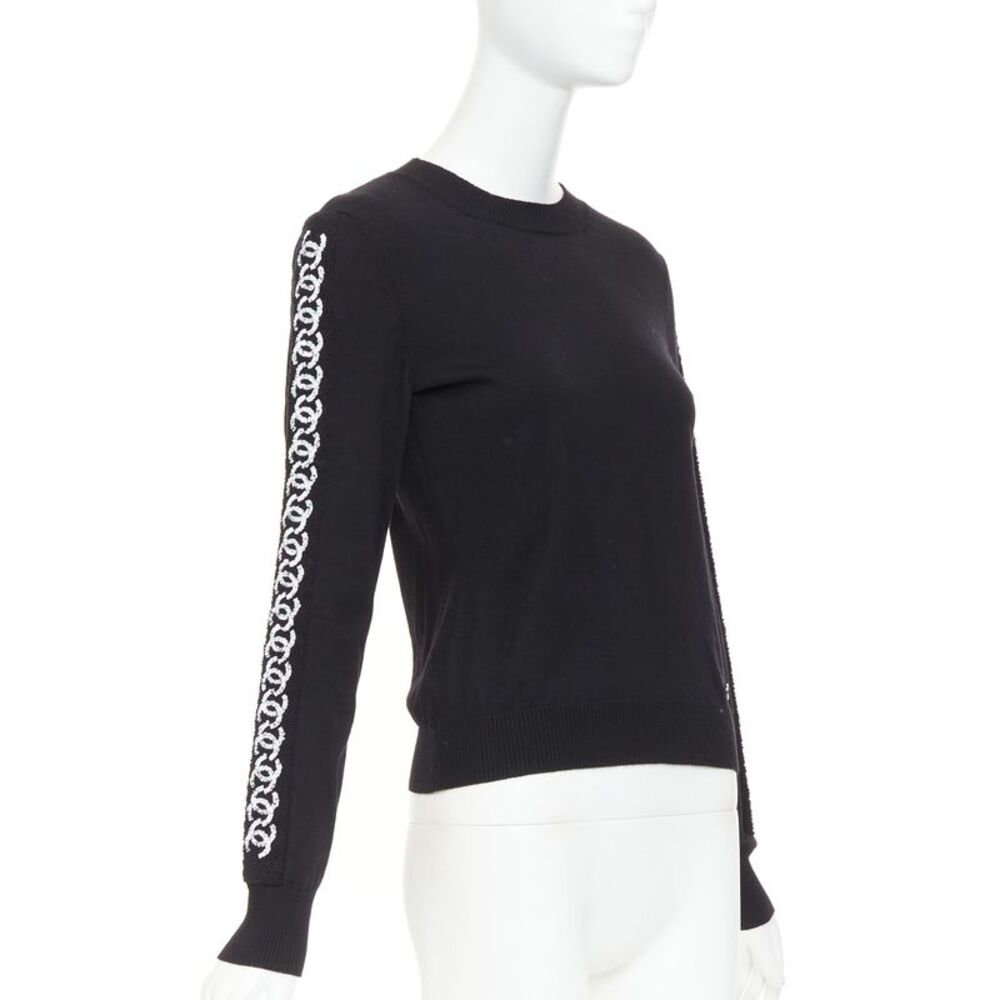 Chanel 2021 Wool Sequin Sleeve Pullover